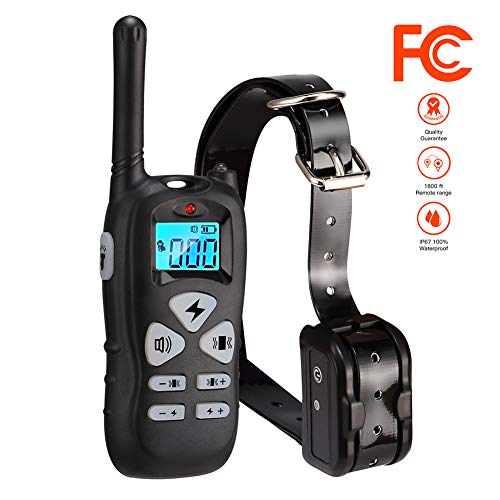 Wiscky Dog Shock Collar Electric Training Collars with Remote for Small Medium Large Dogs, Rechargeable & IP65 Waterproof, E-Collar Pet Behavior Training with Beep, Vibration and Shock