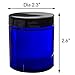 4 oz Cobalt Blue Glass Straight Sided Jar with Black Smooth Lids (12 Pack) + Small Glass Balm Jar - Airtight Smell Proof BPA Free Refillable Empty Storage Containers