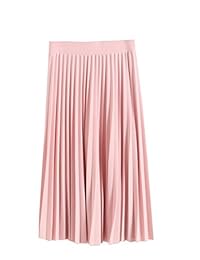 GOLDSTITCH falda de media línea plisada de otoño e invierno para dama