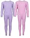 Sweet & Sassy Girls Thermal Underwear Set - 4 Piece Waffle Knit Thermal Long Sleeve and Long Johns Base Layer (Sizes 2T-16), Size 7-8, Medium Pink/Lavender