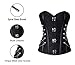 Charmian Women's Steampunk Gothic Spiral Steel Boned Brocade Waist Cincher Overbust Corset with Chains Black Medium