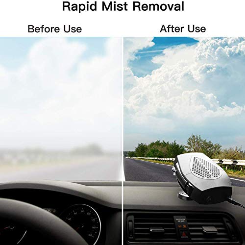 Aochol Windshield Car Heater, Fast Heating Quickly Defrosts Defogger, 2 in 1 Heating/Cooling Function 3-Outlet Car Heater, Plug Adjustable Thermostat in Cigarette Lighter 12V 150W