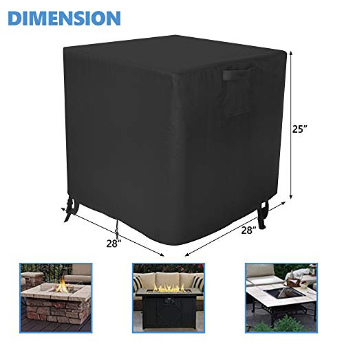 Wisteria Lane Fire Table Cover Square 600D Heavy Duty Oxford Fabric