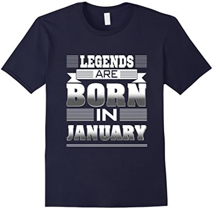 Mens Legends are born in January T-shirts Large Navy