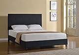 Home Life Cloth Black Linen 47" Tall Headboard Platform Bed with Slats Queen - Complete Bed 5 Year Warranty Included ()