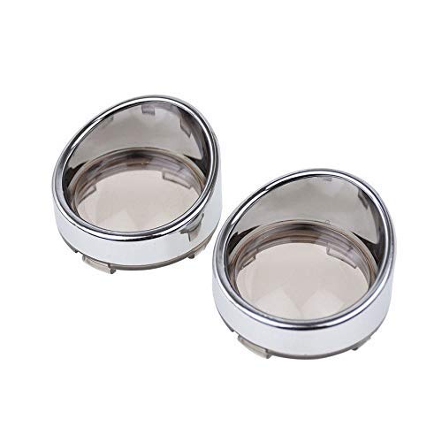 ZYTC Smoked Turn Signal Light Lens Cover Lenses Chrome Visor Ring for Harley Dyna Street Glide Road King
