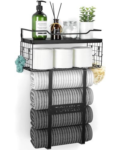 Towel Rack for Bathroom Wall Mounted Brown