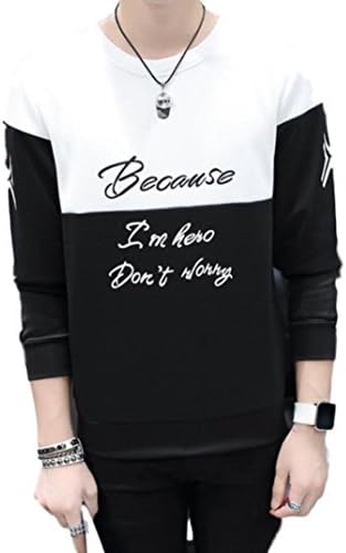 ten is heart Men T-shirt Stylish cool designer cotton printing Long Sleeve(Large, Upper White Down Black) fun rude crazy trendy personalised silly urban print guy short throwback humor full collarless