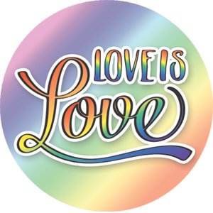Buttonsmith Love Is Love 1.25" 4-Button set - Made in USA