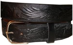 Killer Hats Uncut Black Solid Leather Name Belt with Eagles