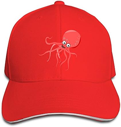 PANDO Leisure Octopus Sandwich Adjustable Hat Unisex Cap Red