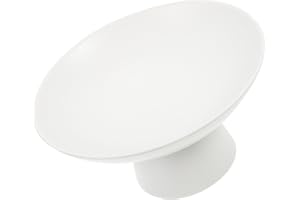 HIAKDOFT Ceramic Footed Fruit Bowl White Small Pedestal Dessert Tray Raised Candy Plate for Dining Table