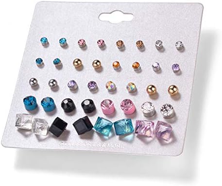 Aganippe 20 Pairs Girl's Stainless Steel Earrings Cute Assorted Multiple Animal Stud Earring Sets,Hypoallergenic,Christmas Gift For Girls