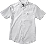 RVCA Men's That'll Do Oxford Short Sleeve Woven Shirt, White, Medium