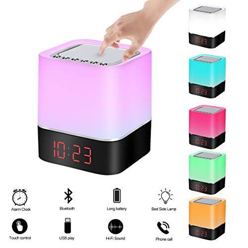 Night Light Bluetooth Speaker Alarm Clock