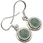 SilverStarJewel Cabochon Apatite Earrings 1.1" 925 Pure Sterling Silver Jewelry Shop Christmas Jumper