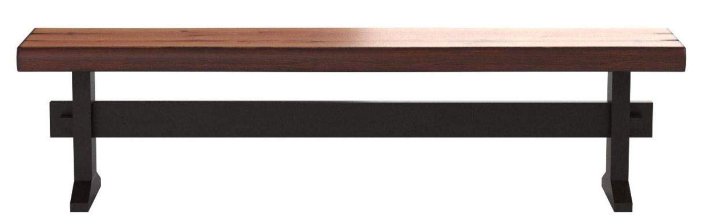 Burnham Two-Tone Live Edge Dining Bench with Trestle Base Natural Honey and Espresso