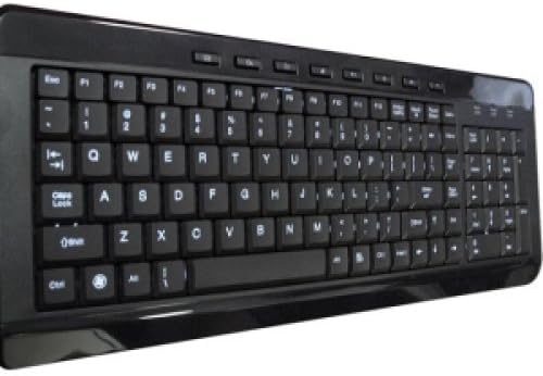 ERGOGUYS W9868BL / A4Tech Black USB Wired Slim Keyboard W/ Blue LED