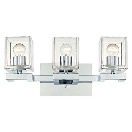 Westinghouse Lighting 6334300 Nyle Three-Light Indoor Wall Fixture, Chrome Finish with Clear Glass, Westinghouse Lighting 6334300 Nyle Three-Light Indoor Wall Fixture, Chrome Finish with Clear Glass,