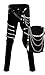 Mens Punk Hiphop Revits Pants Black Denim Jeans Pencil Trousers+Chain