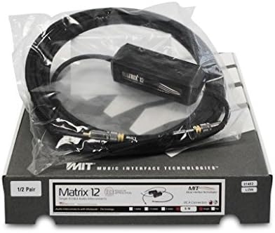 26ft/8m Single Channel Matrix 12 RCA Gold Platted Interconnect - 3.5mm Stereo Audio Cable Connector for Home Theater, HDTV, Hi-fi