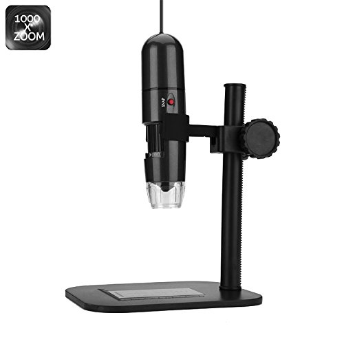 BANGWEIER S10 USB Digital Microscope - 1000 Zoom, 1.0 MP CMOS Sensor, 8 LED Lights, 600 Lux, 0 To 40mm Focal Range
