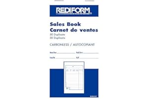 16 Pack Carbonless Sales Invoice Book, Value Pack, 50 Sets per Book (6.5 X 3.5 Inches)