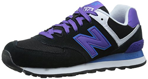 New Balance Women's WL574 Core Plus Pack Running Shoe, Black/Purple, 10 B US