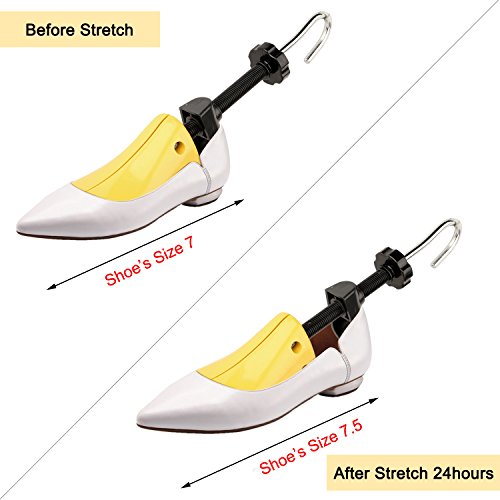 Halcent Professional Shoe Stretchers Pair of Two-Way Plastic Shoe Tree with Shoe Horn,Stretches Length and Width Shoe Stretcher for Women and Men(Medium) - Thumbnail 3
