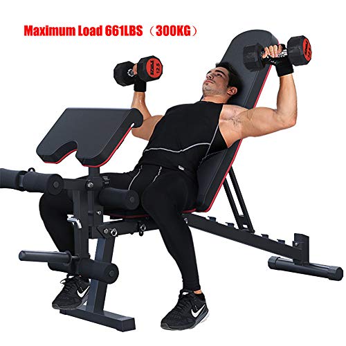 Weight-Bench-with-Leg-Extension-and-Leg-CurlStrength-Training-Bench-for-Full-Body-Workout-Bench-with-Fast-Folding-Max-Load-661LBSBlack