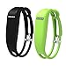 Vetoo Replacement Bands for Fitbit Flex,Hollowed Silicone Bracelet Wristband Accessory,Pack of 2,black+green
