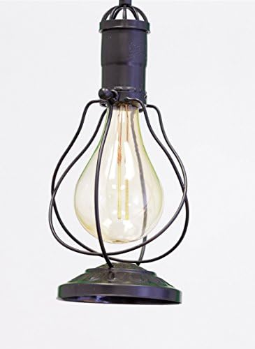 Hurricane Vintage Black 13 Inch Metal Hanging Hurricane Lantern with Edison Solar LED Bulb
