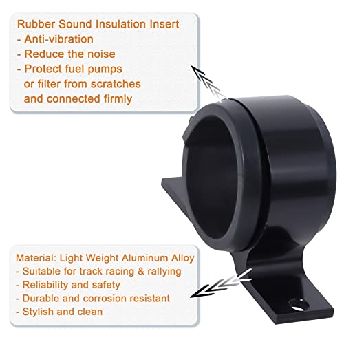 Staffa Pompa Carburante Universale 50mm – Lega Alluminio Con Inserti Gomma, Antigraffio, Colore Nero
