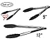 Vivree Kitchen Tongs Set - Salad & Grill Stainless Steel Serving Tongs with Silicone Tips - 9