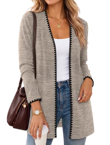 WIHOLL Cardigan Sweaters for Women Long Sleeve Fall Outfits Coffegrey S at Amazon