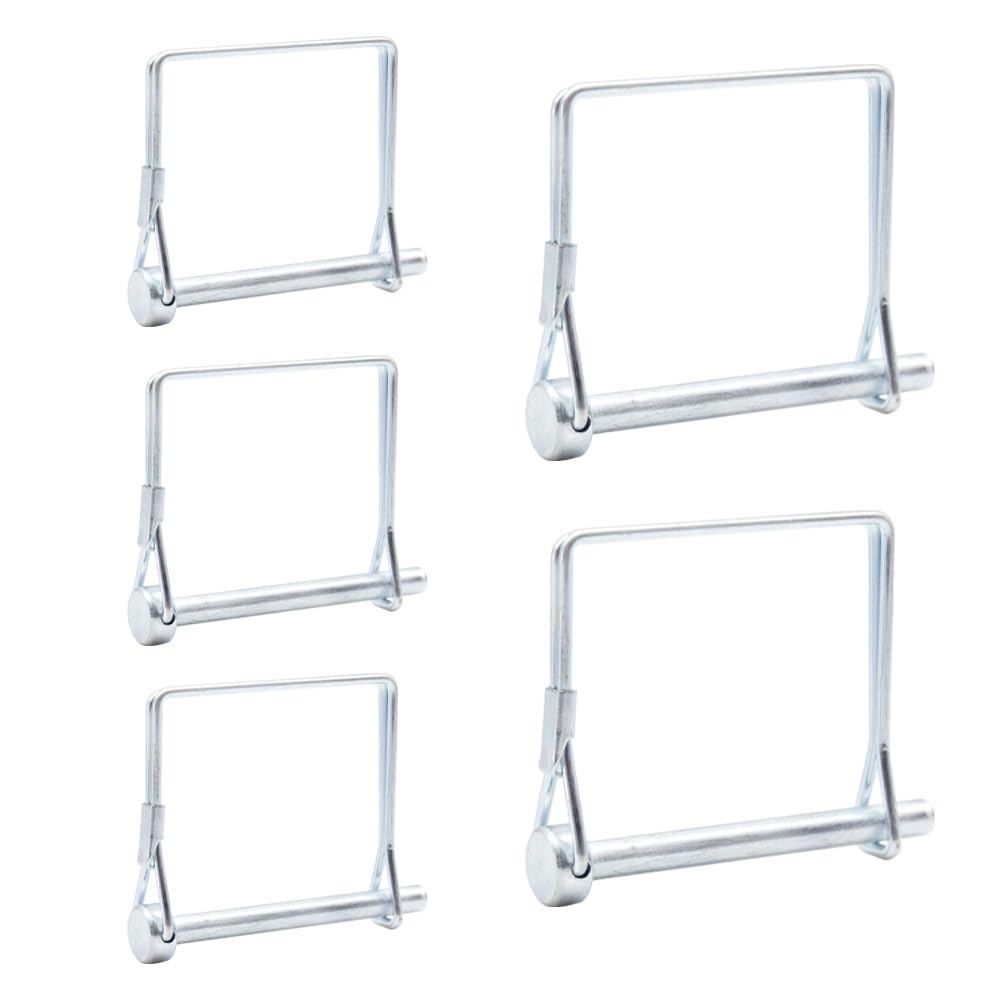 Ruidee 5 Pcs Shaft Locking Pin 6x60mm Wire Lock Pin Safety Coupler Pin Carbon Steel Square Retainer Wire Clip Hitch PTO Pin Trailers Pin for Farm Garden (FSX/6x60mm)