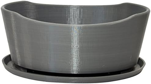 HD PRINTABLES Arc Bonsai Pot and Tray, Grey, 8" L