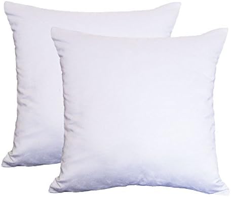 Set of 2 Jahosin Faux Suede Cushion Cases 18 X 18 Inches ,Cleanly Pure White Decorative Throw Pillows Covers Super Comfortable Soft for Sofa Living Room (Faux white)