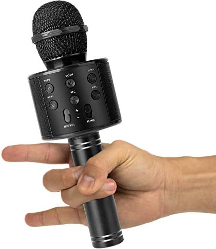 Amolabe Karaoke Microphone, 4-in-1 Wi-fi Bluetooth Microphone for Singing, Recording, Vacation Birthday Occasion Dwelling KTV, Transportable Handheld Mic for iPhone/Android, Presents for Youngsters, Ladies, Boys, Adults