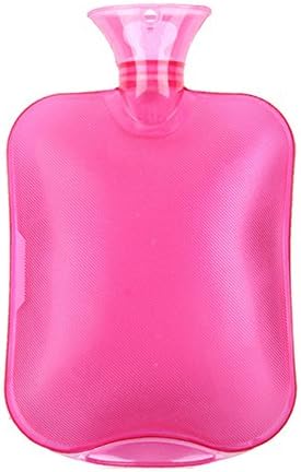 Yinglite 2 Liters Thermoplastic PVC Transparent Hot Water Bottle / Bag Heat / Cold Therapy Hot Water Sack (Transparent-Red)