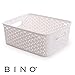 BINO T-Weave Woven Plastic Storage Basket, Small (White)