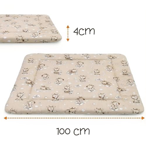 Totsy Baby Baby Bedroom Play Mat – Children's Floor Mattress for Playpen Games Thick Cotton Mat for Babies and Children 100 cm Oeko-Tex Certificate Owls