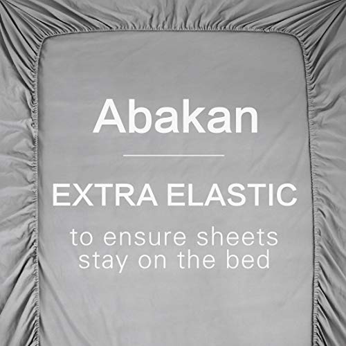 Abakan Queen Bed Sheets Set 4 Piece Microfiber 1800 Series Hotel Luxury Bedding Sheet Breathable, Wrinkle Fade Resistant Soft Sateen Weave Deep Pockets Bedding Set (Queen, Grey) - Thumbnail 4