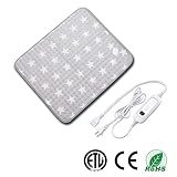 Heating Pad for Muscle Pain Relief with Strap, Electric Heat Therapy Heating Pad with Auto Shut-Off, Fast Heat-up with 6 Heating Levels,Super Soft Material (23.6''x19.7'', Gray-Star Pattern)