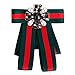 Ribbon Crystal Men/Women Pre-Tied Neck Tie Brooch Pin Bow Tie Patriotic Collar Jewelry Gift (Green3)
