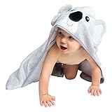 Hooded Baby Bath Towel - Cute, Large, Plush, Ultra Absorbent, Thick, Soft Natural Bamboo Koala Bear Wrap - Robe Plus Washcloth Set - Best for Bath, Beach, Pool, Shower, Infant, Kids, Boys, Girls