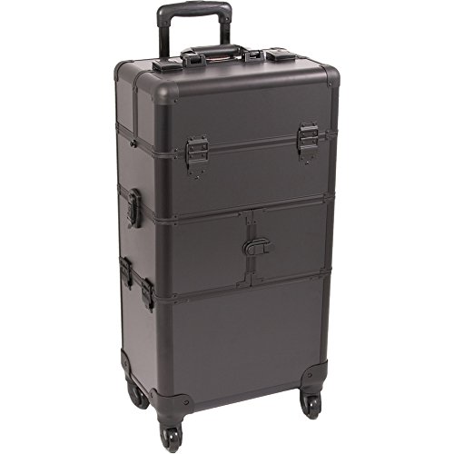 SUNRISE Hair Stylist Case Makeup Train Organizer, 4 Wheel Spinner, 10