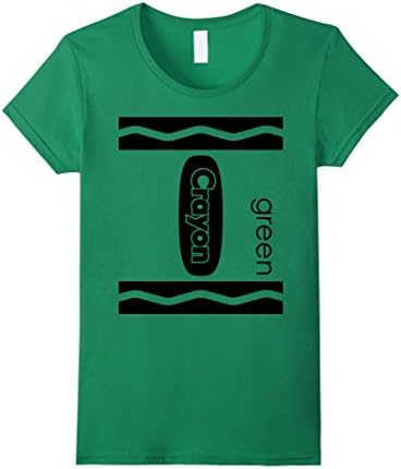 Womens Green Crayon Halloween Couple Friend Group Costume T-shirt Large Kelly Green