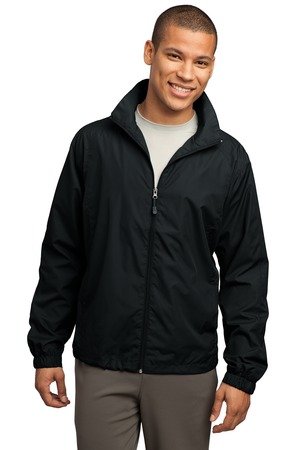 Sport-Tek Men's Full Zip Wind Jacket L Black