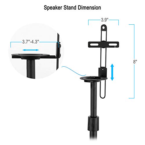 Mounting Dream Height Adjustable Speaker Stands Mounts, One Pair Floor